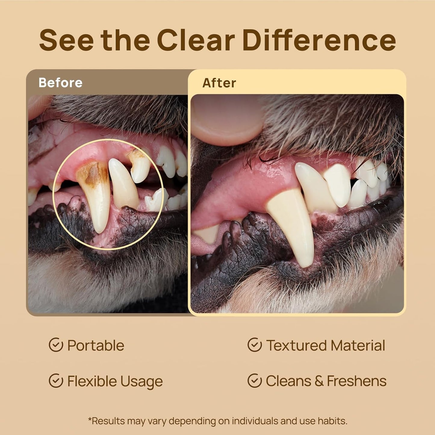 Natural Pet Dental Finger Wipes