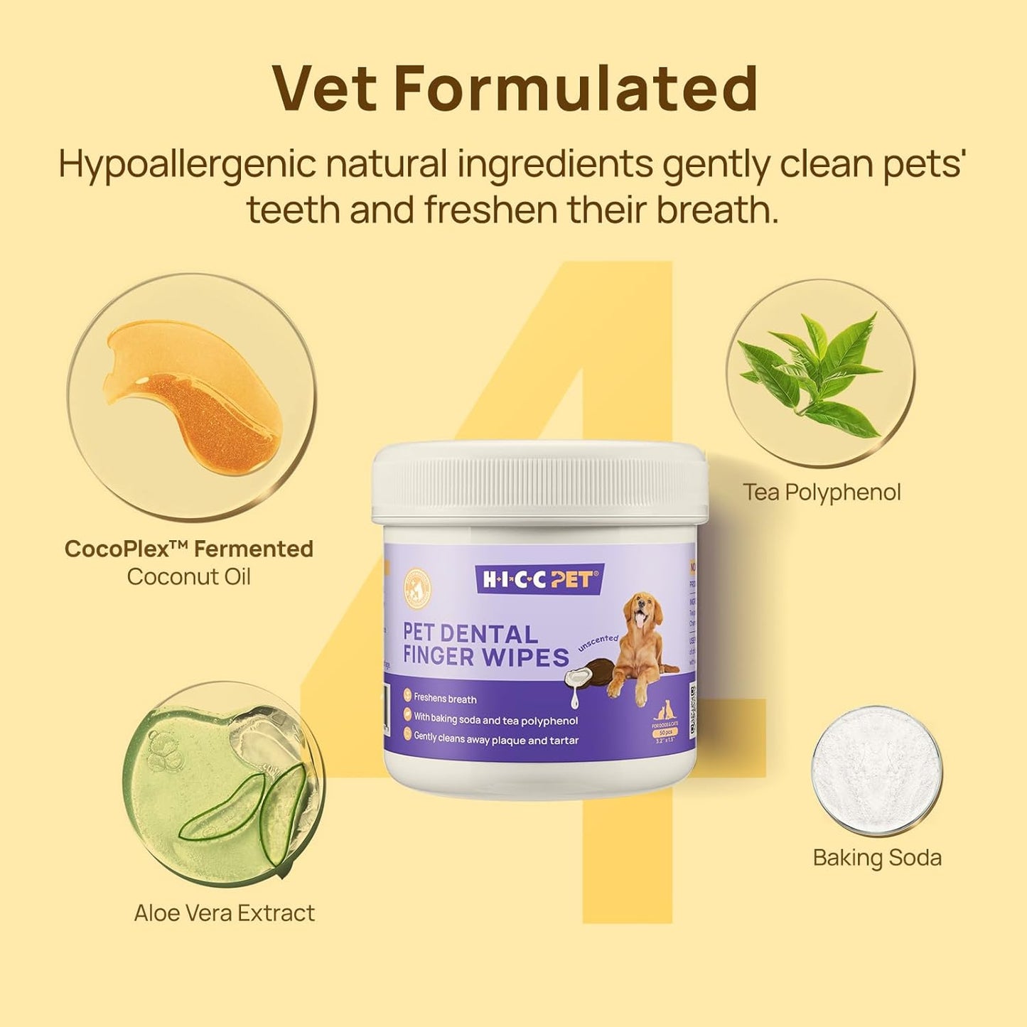 Natural Pet Dental Finger Wipes
