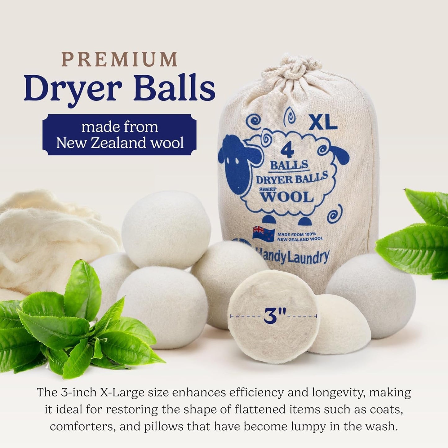The OMNEX Wool Dryer Balls ( X6 Balls )