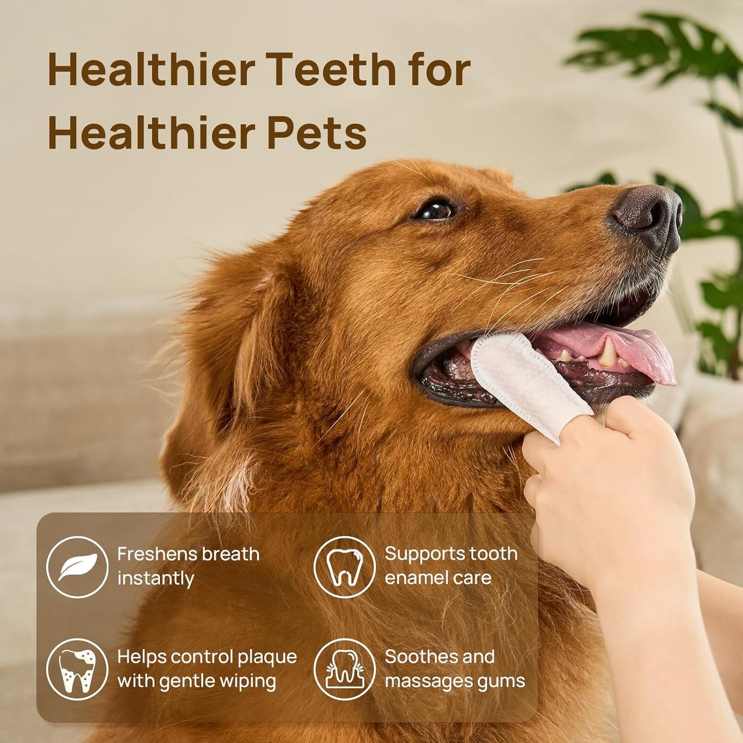 Natural Pet Dental Finger Wipes