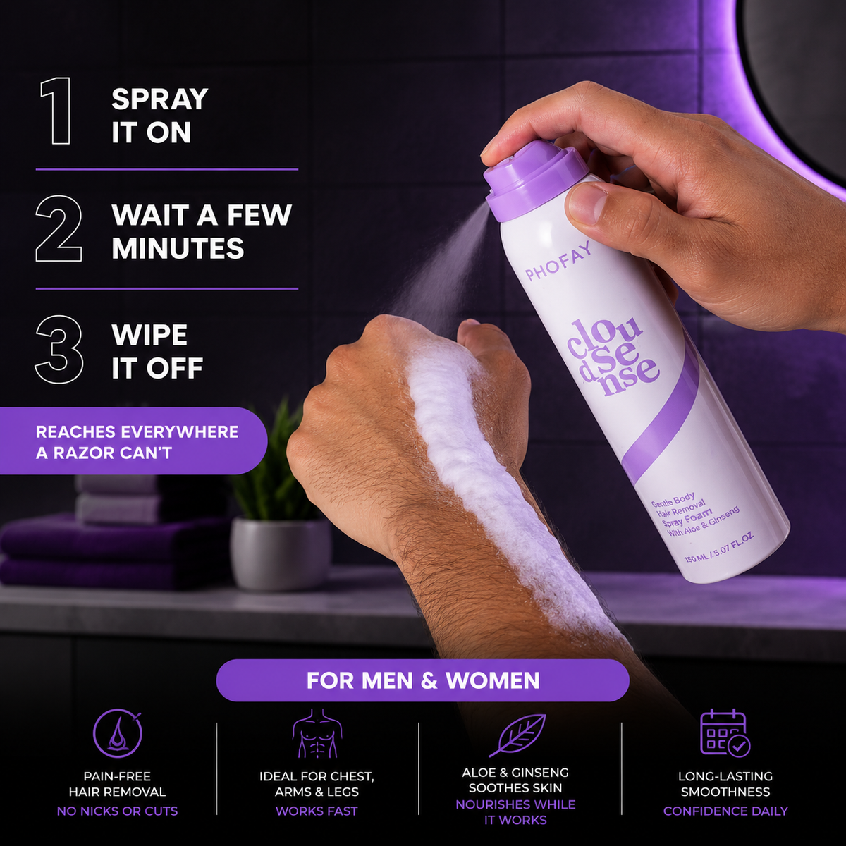 Omnex Men & Women Premium Hair Removal Spray